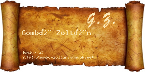 Gombó Zoltán névjegykártya